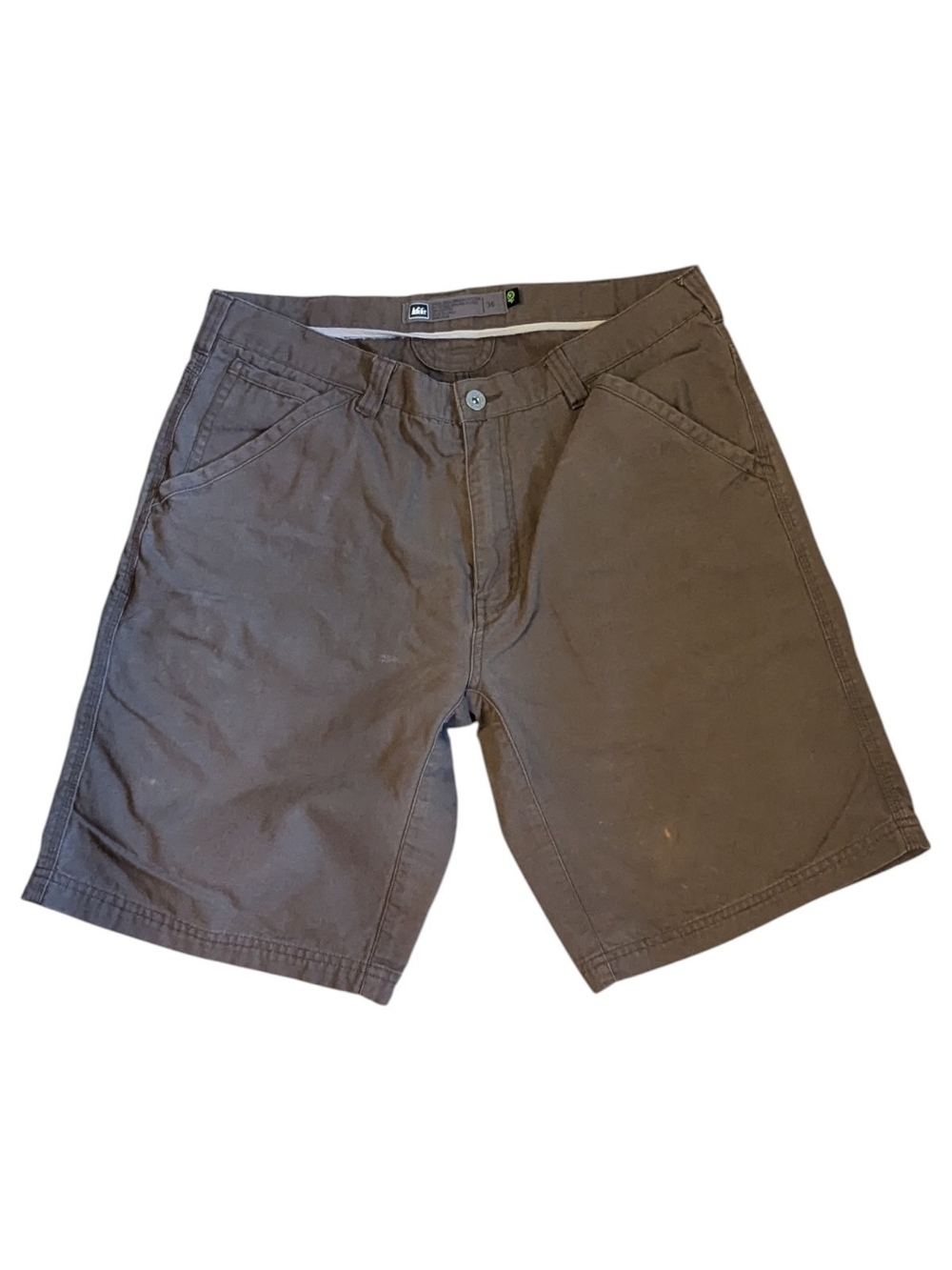 REI Co-op Brown Canvas Trail Hiking Gusseted Utility Pocket Shorts Men's 36"